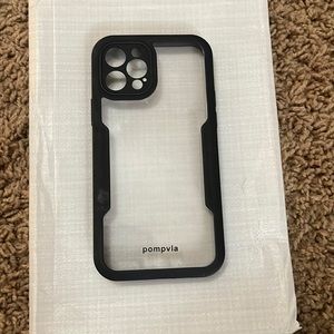 iPhone mini 13 case, clear and black